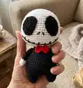 Jack Skellington Amigurumi Pattern step 1 - construction progress