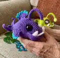 Erebus the Angler Fish Amigurumi Pattern step 1 - construction progress