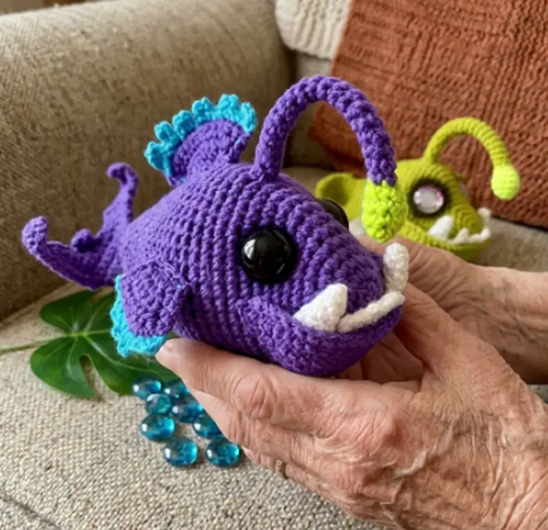 Complimentary Intermediate crochet pattern: Erebus the Angler Fish Amigurumi Pattern - Simple to follow guide