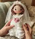 Farrah Doll Amigurumi Pattern step 1 - construction progress