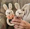 Bunny baby rattle Amigurumi Pattern step 4 - final assembly and finishing
