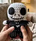 Jack Skellington Amigurumi Pattern step 4 - final assembly and finishing