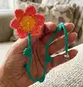 Crochet Flower Bookmark Pattern step 4 - final assembly and finishing