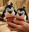 Standing and Sitting Goofy Amigurumi Pattern step 1 - construction progress