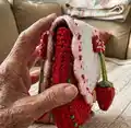 Strawberry Purse Pattern step 2 - assembly progress