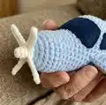 Plush Bonanza Beechcraft V-tail Amigurumi Pattern step 2 - assembly progress
