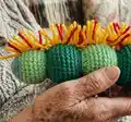 A Hairy Caterpillar Amigurumi Pattern step 2 - assembly progress