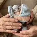 Doll in a Baby-Carriage Amigurumi Pattern step 1 - construction progress