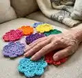 Flower Coasters Pattern step 1 - construction progress