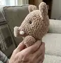 Boar Hand Puppet Amigurumi Pattern step 2 - assembly progress