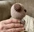 Dog Phone Pouch Amigurumi Pattern step 2 - assembly progress