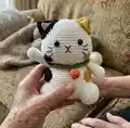 Lucky Cat Amigurumi Pattern step 1 - construction progress
