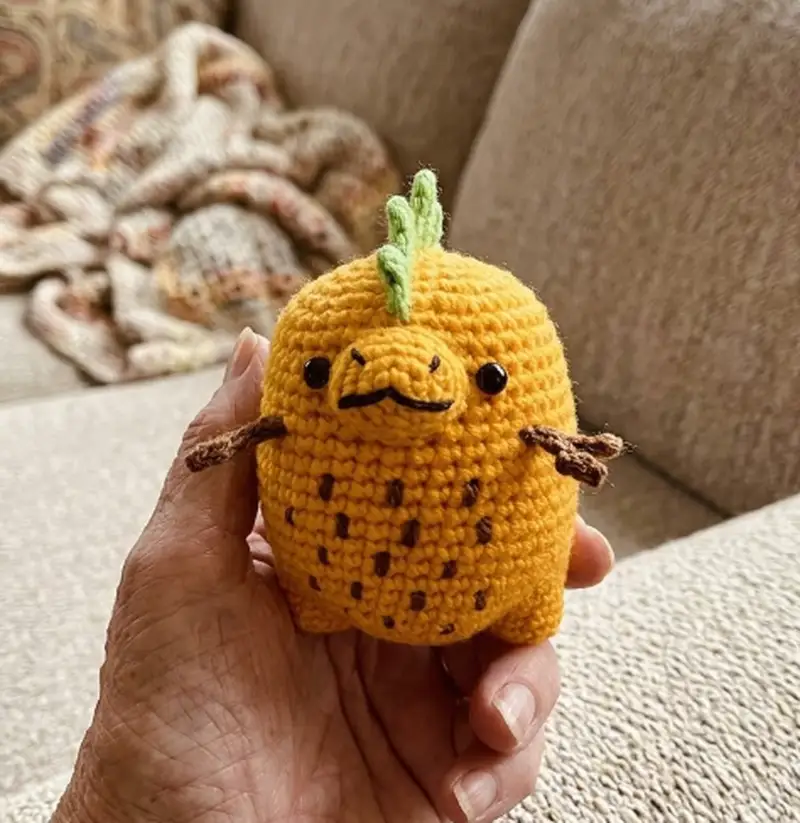 Complimentary Intermediate crochet pattern: Pineapple Rex Amigurumi Pattern - Simple to follow guide