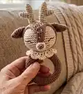 Rattle Deer Amigurumi Pattern step 1 - construction progress