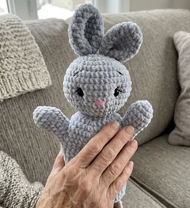 Complimentary Intermediate crochet pattern: Bunny Hand Puppet Amigurumi Pattern - Simple to follow guide