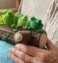 Frog Play Set Amigurumi Pattern step 2 - assembly progress