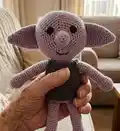 Dobby Amigurumi Pattern step 1 - construction progress