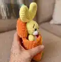 Bunny in carrot Amigurumi Pattern step 2 - assembly progress