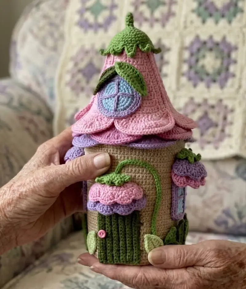 Quality crochet pattern: Floral Fairy House Amigurumi Pattern - Intermediate level guide with complete instructions