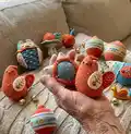 Christmas Ornament Set Pattern step 1 - construction progress
