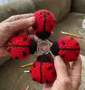 Ladybug Keychains Amigurumi Pattern step 1 - construction progress
