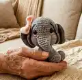 Elephant Amigurumi Pattern step 1 - construction progress
