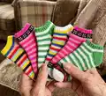 Folk Flower Socks Pattern step 1 - construction progress