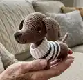 Yumi the Dachshund Amigurumi Pattern step 1 - construction progress