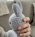 Bunny Hand Puppet Amigurumi Pattern step 2 - assembly progress