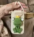 Frog Phone Pouch Amigurumi Pattern step 1 - construction progress