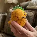 Pineapple Rex Amigurumi Pattern step 2 - assembly progress