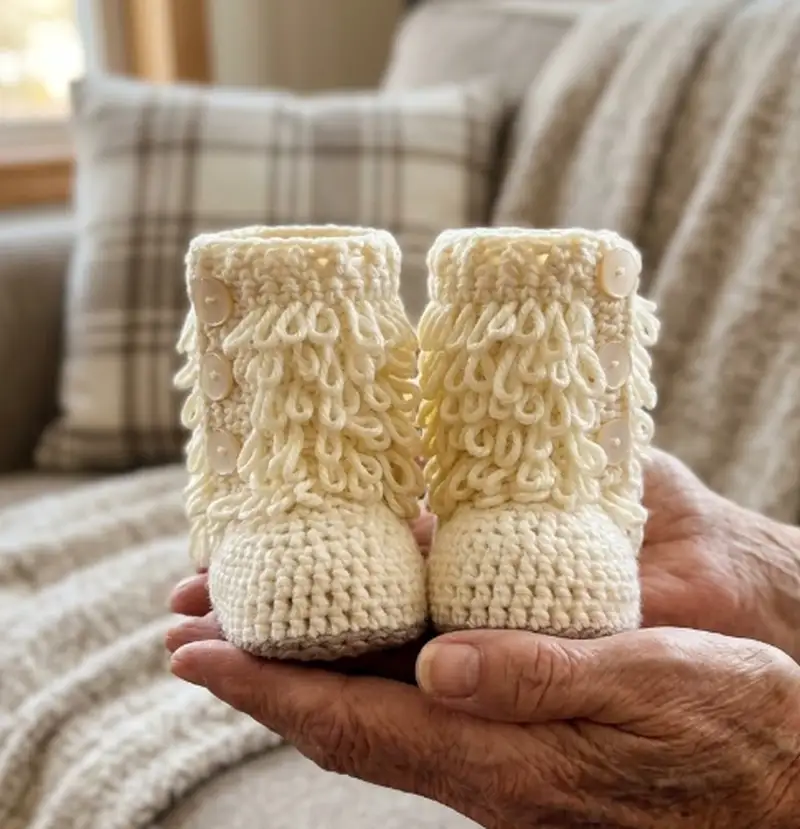 Complimentary Intermediate crochet pattern: The Furrylicious Baby Boot Pattern - Simple to follow guide