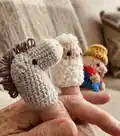Farm Finger Puppet Amigurumi Pattern step 2 - assembly progress