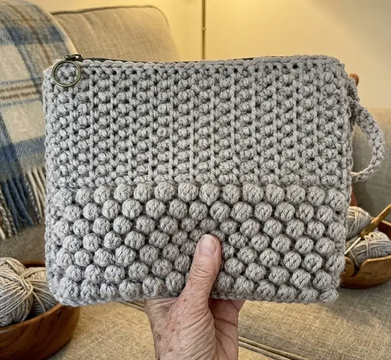 Quality crochet pattern: Bobble Clutch Pattern - Intermediate level guide with complete instructions