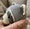 Raccoon Amigurumi Pattern step 2 - assembly progress