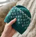 Slytherin Knit Hat Pattern step 2 - assembly progress