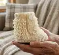 The Furrylicious Baby Boot Pattern step 2 - assembly progress