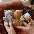 The cats and flowers Amigurumi Pattern step 1 - construction progress