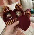 Wizard House Pom Pom Hat Pattern step 1 - construction progress