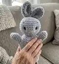 Bunny Hand Puppet Amigurumi Pattern step 4 - final assembly and finishing