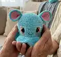 Blue the Dumbo Octopus Amigurumi Pattern step 1 - construction progress