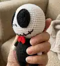 Jack Skellington Amigurumi Pattern step 2 - assembly progress