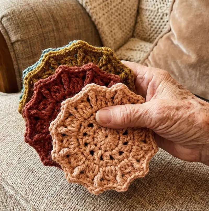 Quality crochet pattern: Sunburst Coasters Pattern - Intermediate level guide with complete instructions