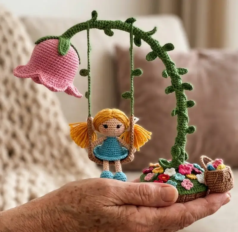 Complimentary Intermediate crochet pattern: Flower Garden Lamp Amigurumi Pattern - Simple to follow guide