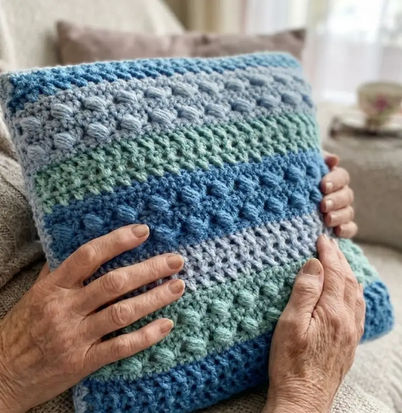 Quality crochet pattern: Snowberry cushion cover Pattern - Intermediate level guide with complete instructions