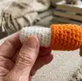 Carrot Lip Balm Holder Amigurumi Pattern step 3 - details and accessories