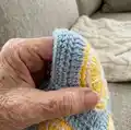 Citrus Tote Bag Pattern step 2 - assembly progress