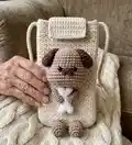 Dog Phone Pouch Amigurumi Pattern step 1 - construction progress