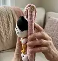 Cat Phone Pouch Amigurumi Pattern step 2 - assembly progress