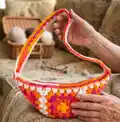 Crochet Granny Cross-Body Bag Pattern step 1 - construction progress